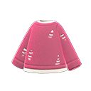 suéter deshilachado [Rosa] (Rosa/Blanco)