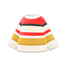 多色粗橫紋針織衫 [白色×黃色×綠色] (白色/紅色)