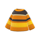 colorful striped sweater [Orange, yellow & black] (Brown/Black)