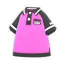 winkelpersoneeloverhemd [Roze] (Roze/Zwart)