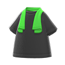 toalla sobre camiseta [Verde sobre negro] (Negro/Verde)