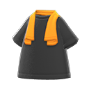 T-Shirt mit Handtuch [Orangetuch/Schwarz-Shirt] (Schwarz/Orange)