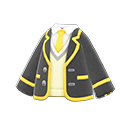chaqueta escolar corbata [Negro] (Negro/Amarillo)