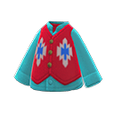 абстрактный свитер [Красный] (Красный/Зеленый)