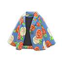 장미 무늬 재킷 [오렌지 로즈&블루] (블루/브라운)