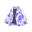 rose-print jacket [Blue roses on white] (White/Purple)