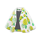rose-print jacket [Yellow roses on white] (White/Green)