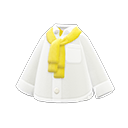 blouse met omgeslagen trui [Geel] (Wit/Geel)