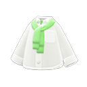 свитер на рубашке [Зеленый] (Белый/Зеленый)