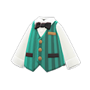 camisa con chaleco a rayas [Verde] (Verde/Blanco)