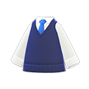 毛衣背心配襯衫 [海軍藍] (藍色/白色)