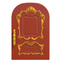 red fancy door