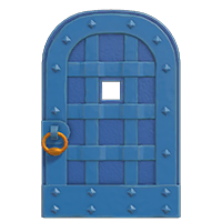 blue iron door