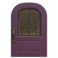 purple iron grill door