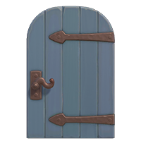 blue metal-accent door