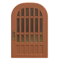 brown latticework door