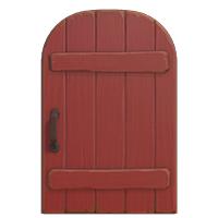 red rustic door