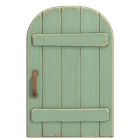 light-green rustic door