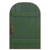 green rustic door