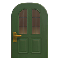green vertical-panes door