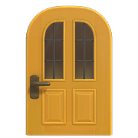 노란색 긴 창문이 달린 문