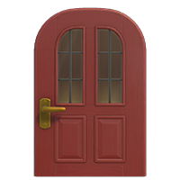 red vertical-panes door