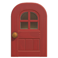 red windowed door