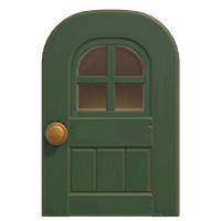 green windowed door