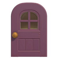purple windowed door