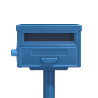 blue square mailbox