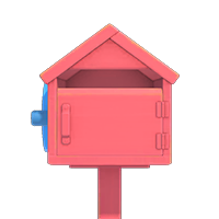pink wooden mailbox