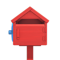red wooden mailbox