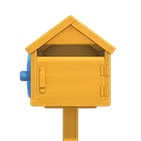 yellow wooden mailbox